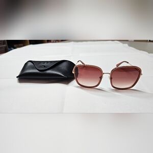 Diff Eyewear Gold and Tan Sunglasses with Gradient Lenses